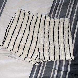 Forever 21 Black and White Striped High Waist Shorts